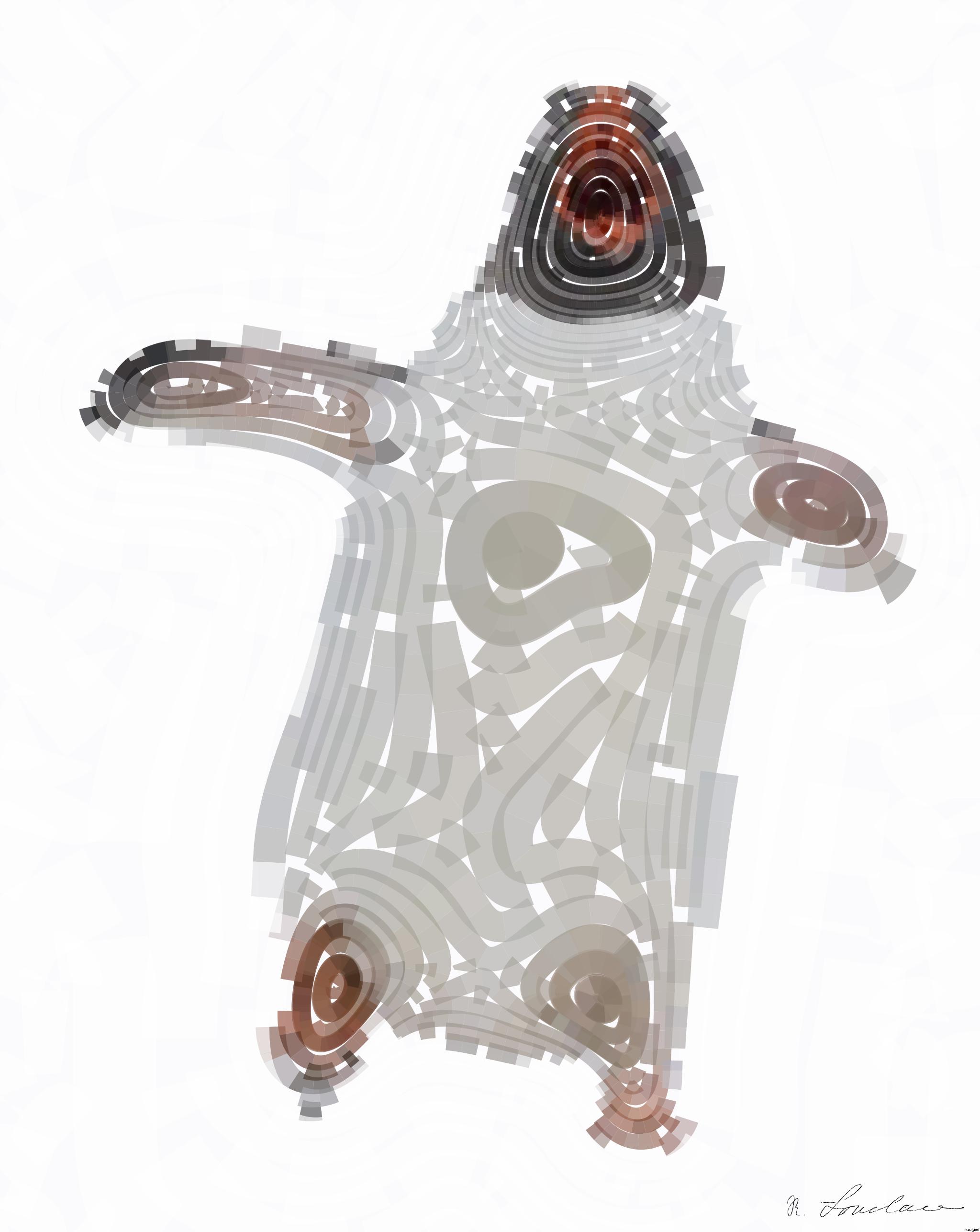 Drawn by bot QVFZrpA55BQEzkXc2kJrzx; art-flowy; white and black penguin on snow covered ground during daytime AI Art