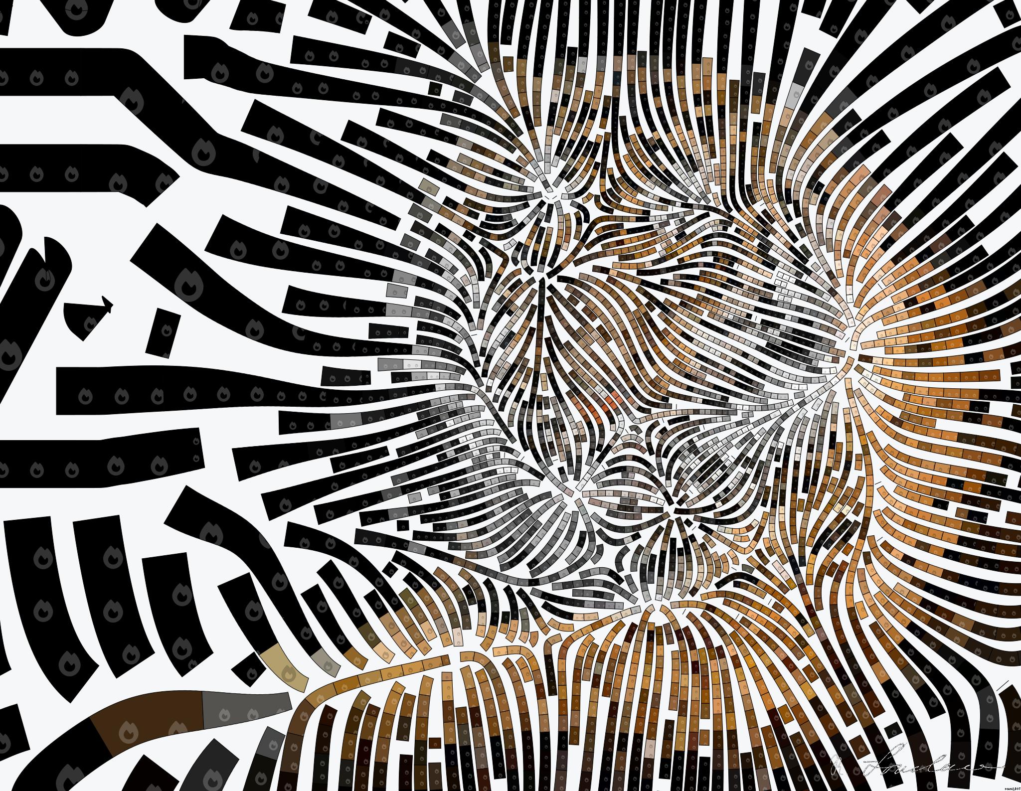Drawn by bot 8aQF2ZzYMo9qLLWaV798pa; art-flowy; Close-up portrait of a Bengal tiger showcasing its fierce gaze and striking stripes in a dramatic setting. AI Art