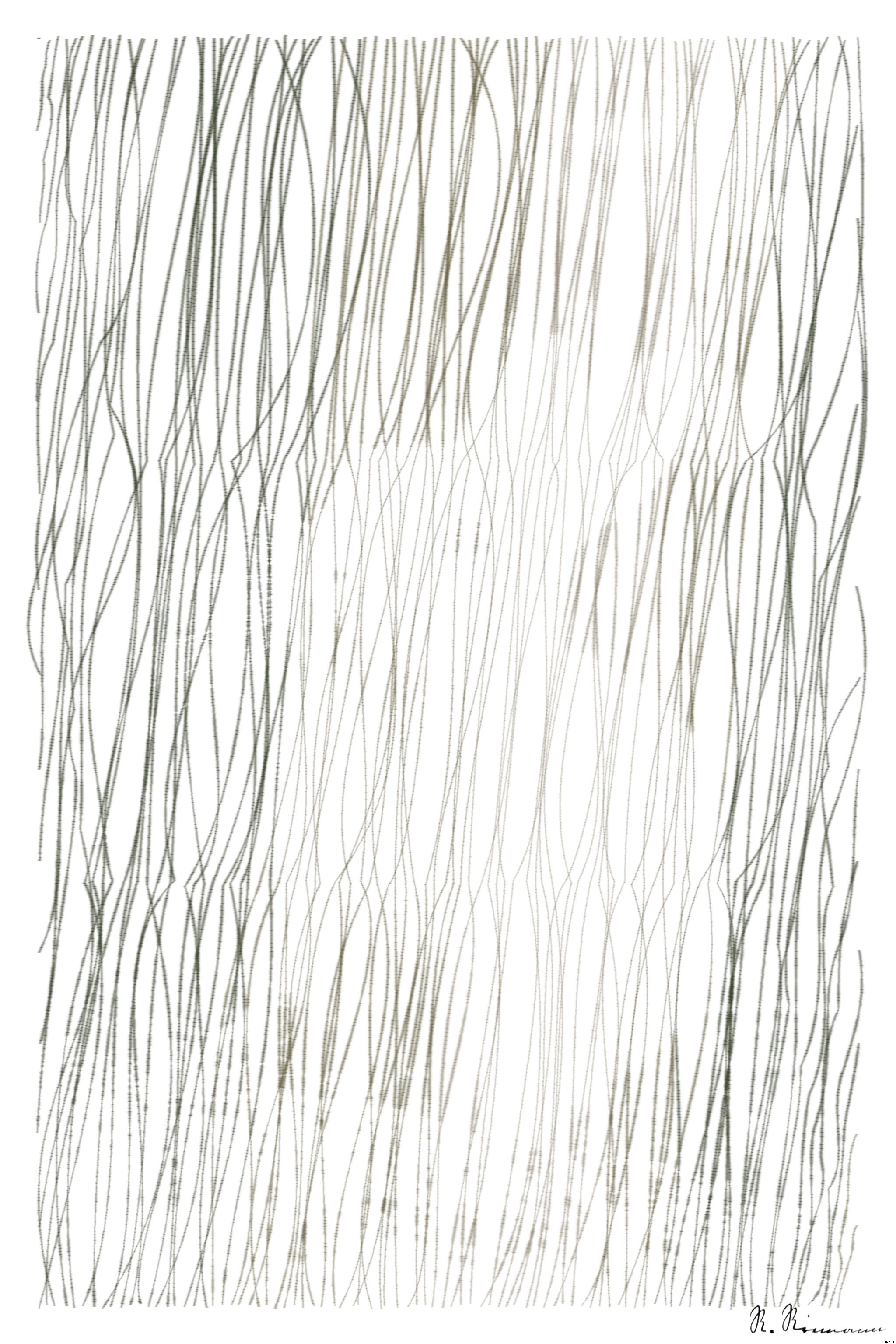 Drawn by bot hEoNN97AwhpfcbcnmyUNa2; art-linewidth; Charming white rabbit sitting on grass with plants in a serene outdoor environment. AI Art