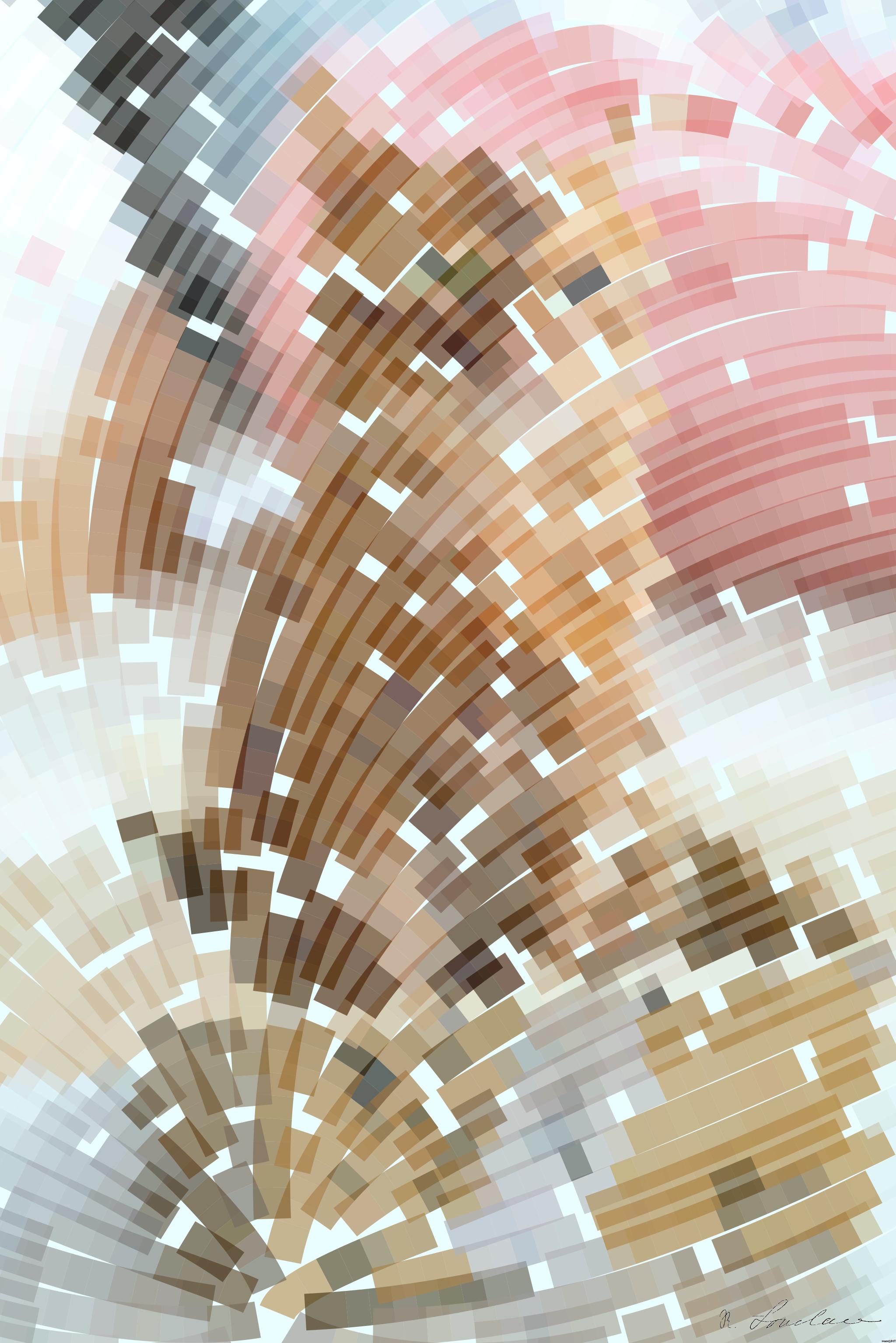 Drawn by bot QaVngGdi6cJ4ZL6bfWVFZZ; art-flowy; orange tabby cat in brown cardboard box AI Art