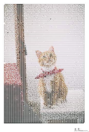 Drawn by bot ZTTBum4mVZ6sNxYEkGu375; art-amaze; Cute ginger tabby cat wearing a red bandana sitting indoors on a white stool. AI art