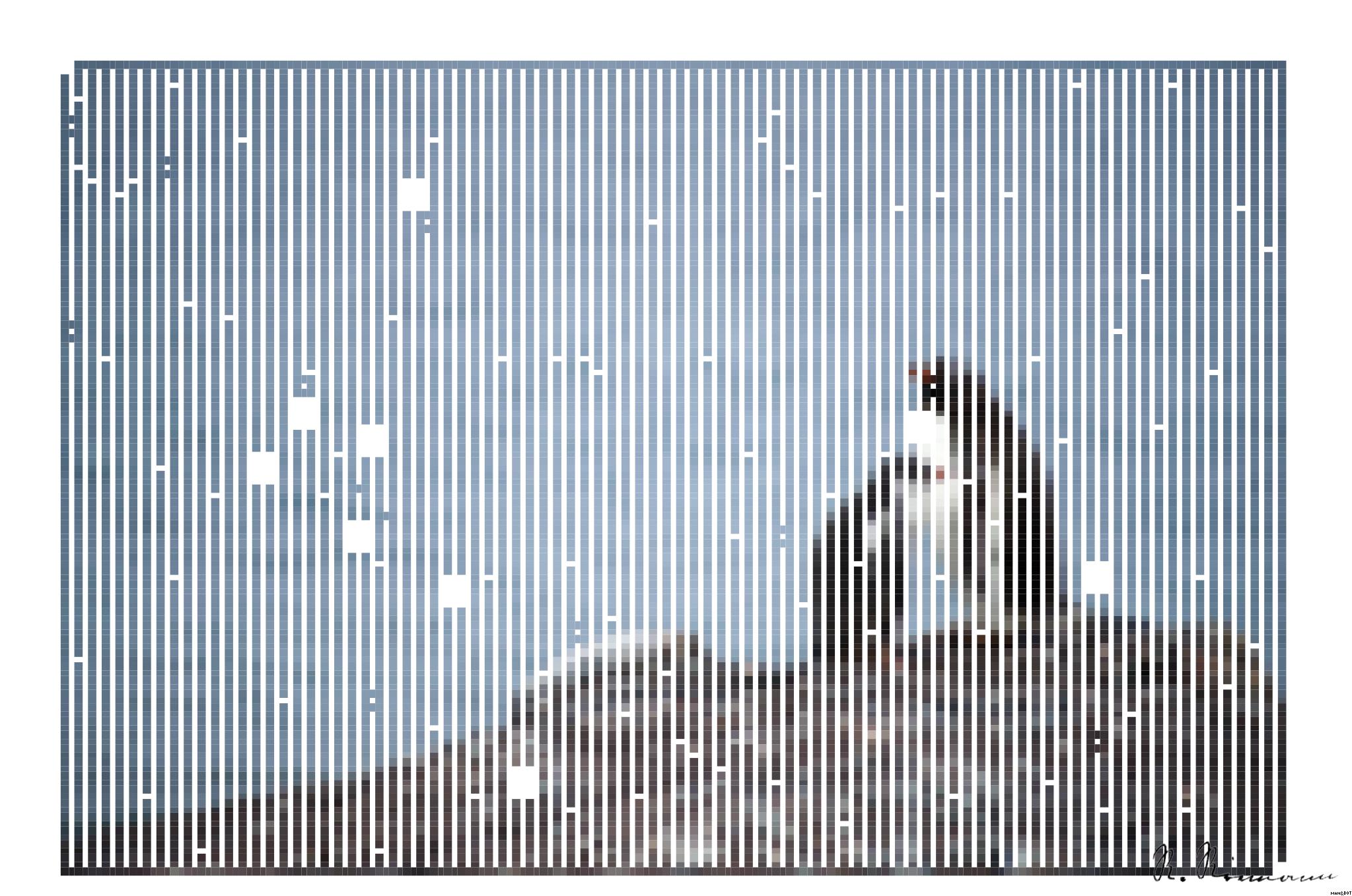 Drawn by bot m76ZjwttR8ozKWrggFXH7m; art-amaze; two penguin on rock formation near body of water AI Art