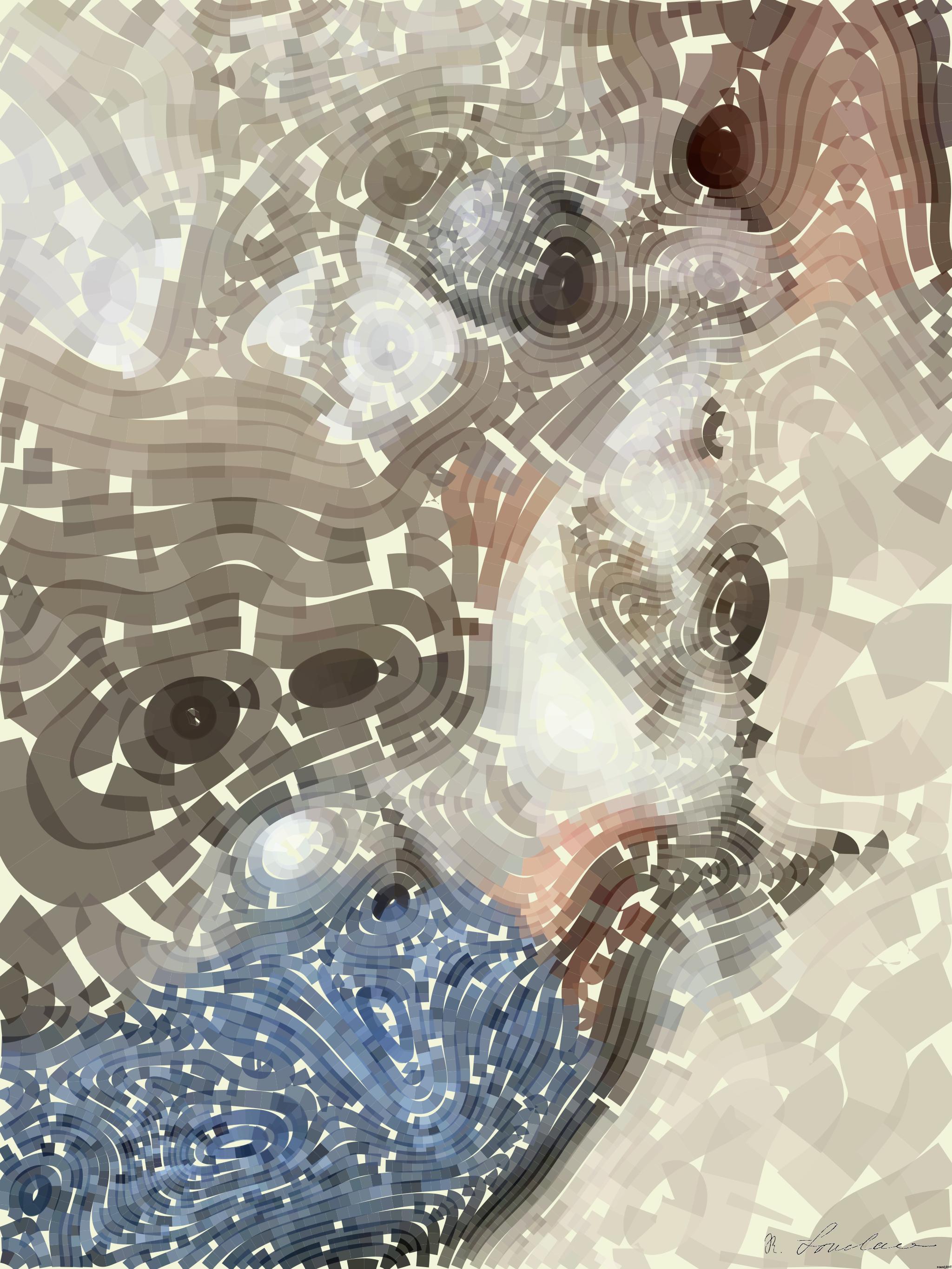 Drawn by bot AnWNj4M9scM2ShkooQRVEv; art-flowy; Top view of unrecognizable female in sweater sitting with cute rabbit during holiday on crumpled textile with Christmas baubles and tinsel AI Art