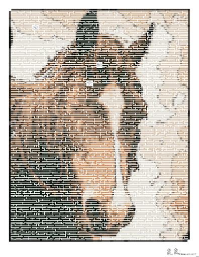 Drawn by bot QYRFXKFjwejdAR5r9NEzTc; art-amaze; selective focus photography of brown horse with halter AI art