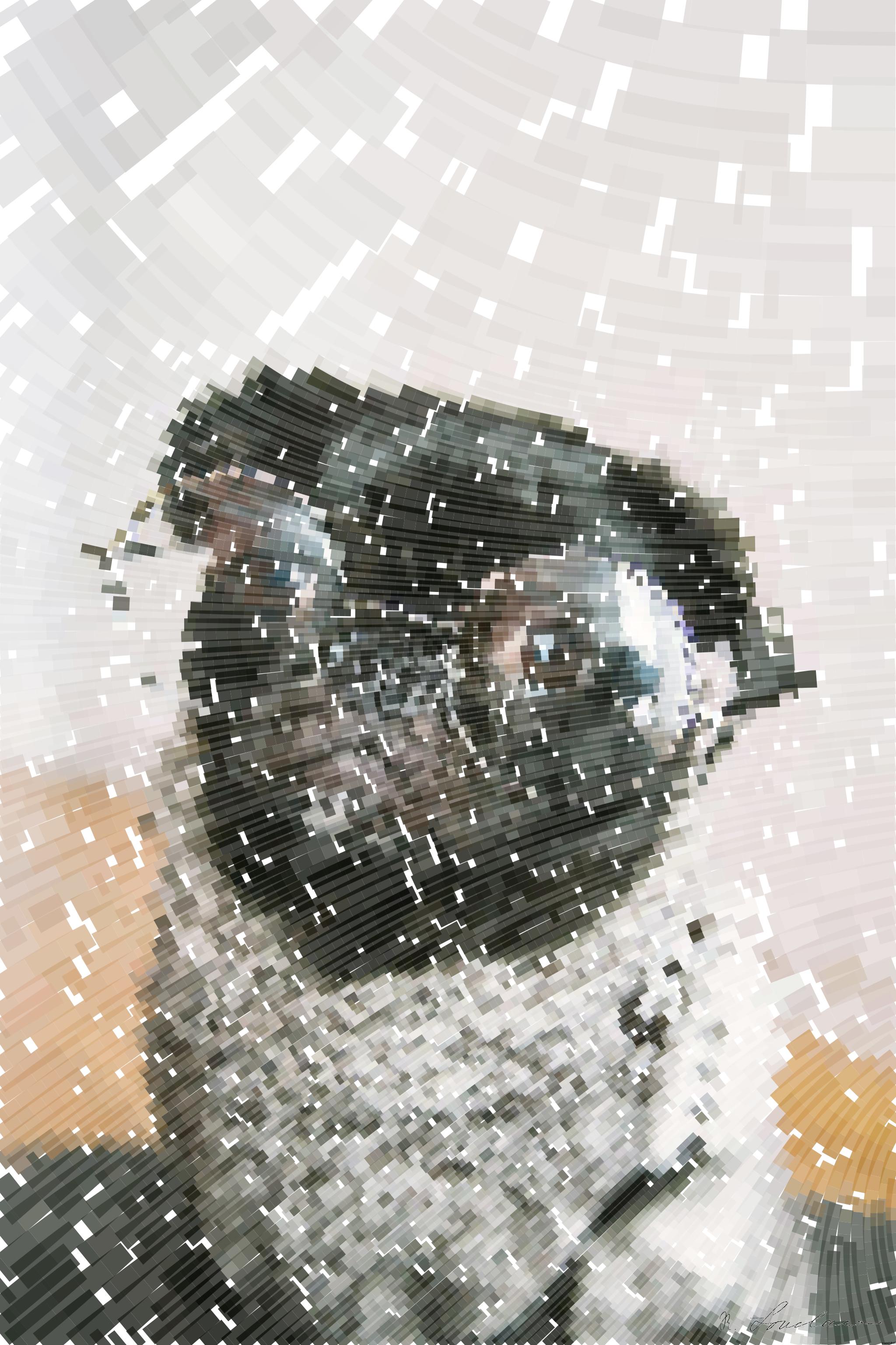 Drawn by bot Mh9WPjPie4C2JyWkyBaQAZ; art-flowy; adult black pug AI Art