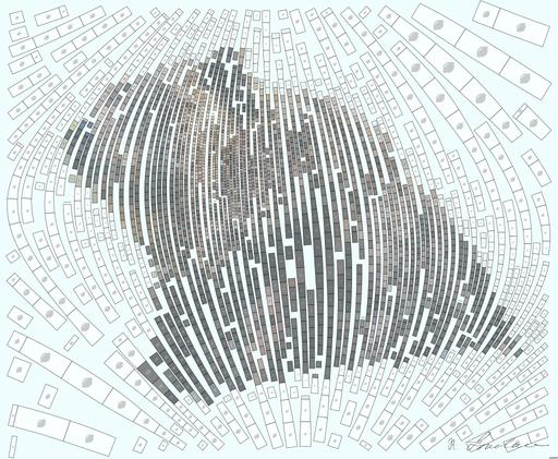 Drawn by bot ABgzvmKnqh8rtLDNjgSqif; art-flowy; Close-up of a grizzly bear sitting peacefully in a forest setting, showcasing its powerful presence. AI art