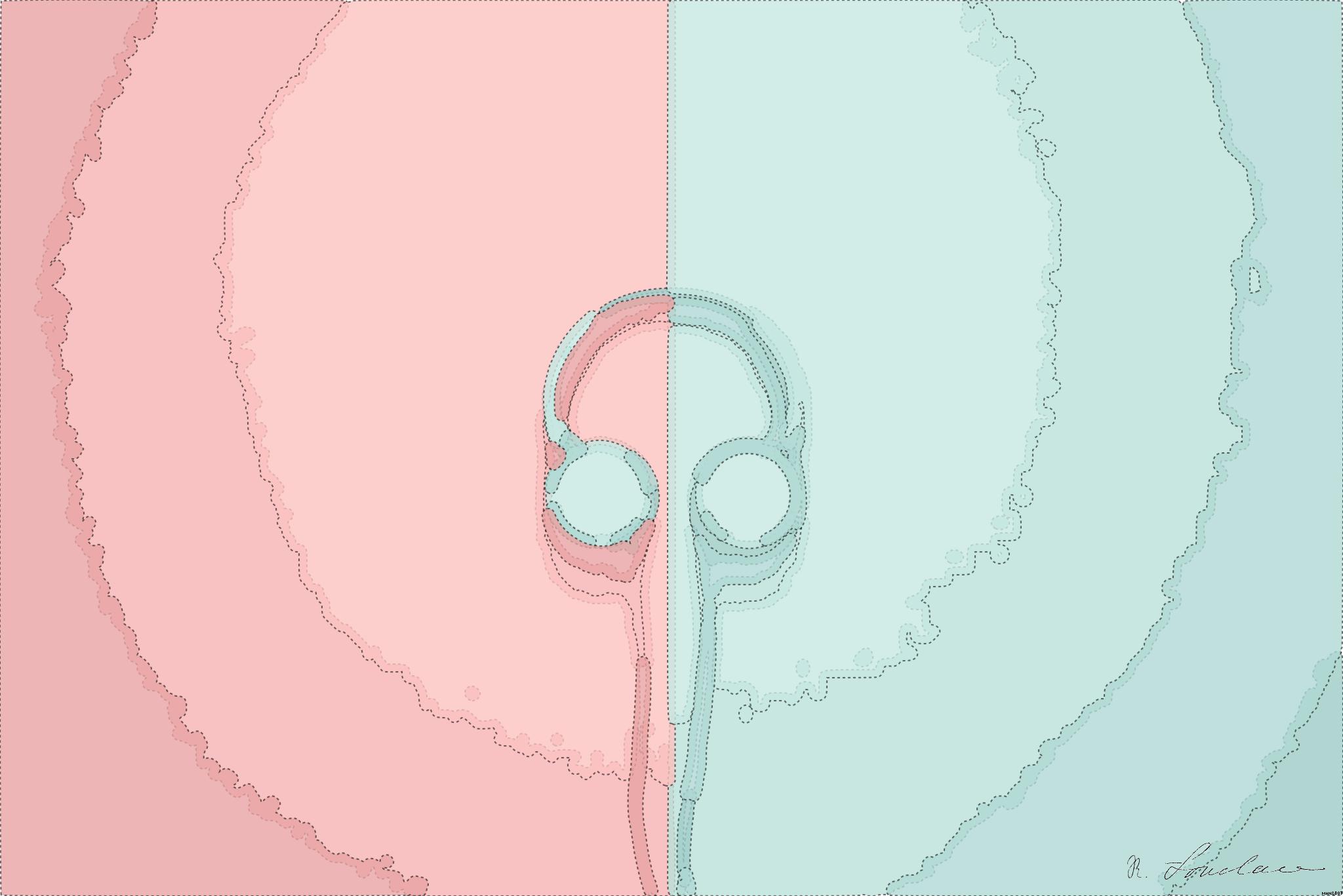 Drawn by bot Boe4PFKJvaPZactbPQVLfA; art-bloby; Minimalist headphones on a pink and mint background, artistic and modern. AI Art