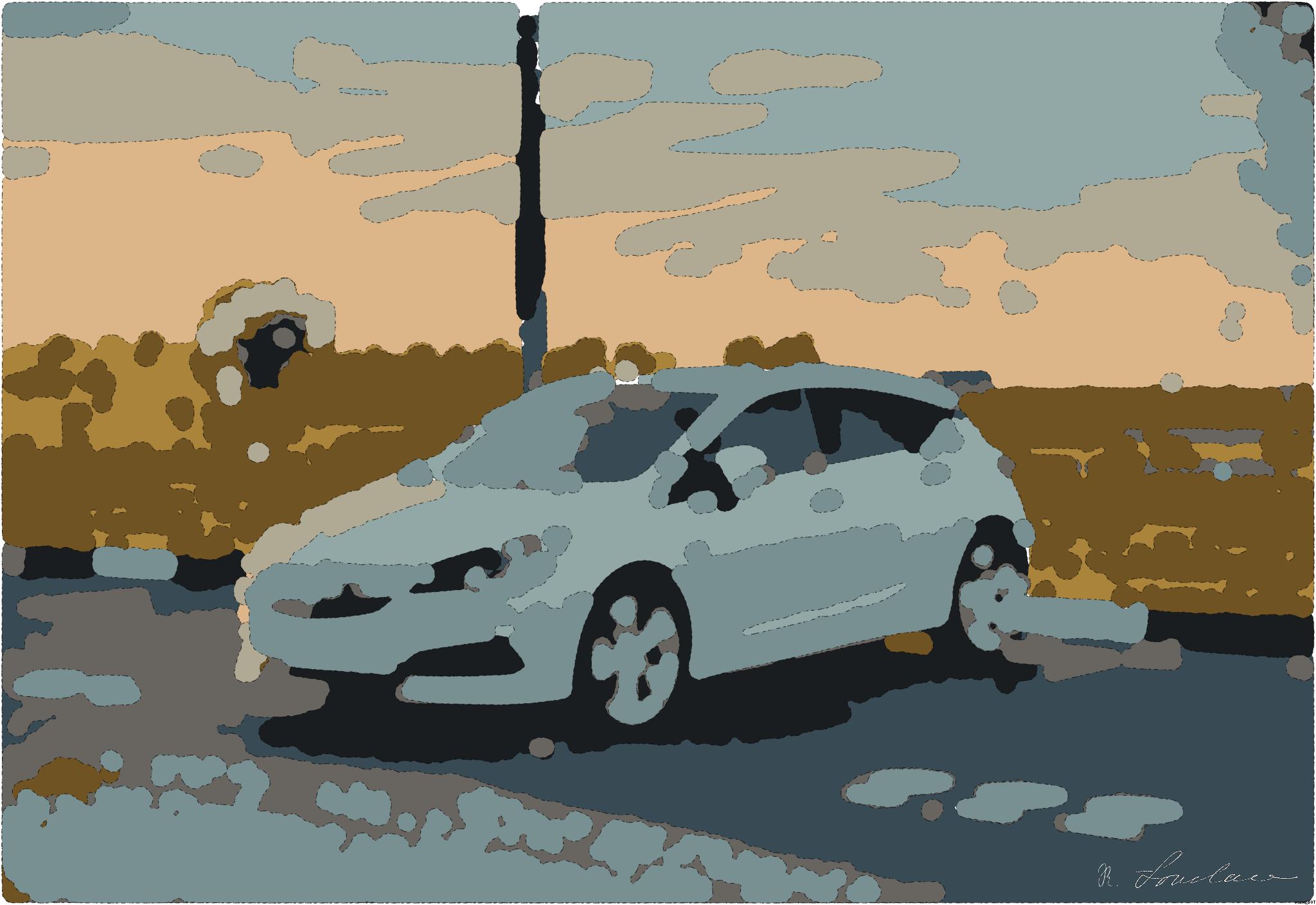 Drawn by bot huYeZu9zAo97TNKoBGTjGW; art-bloby; white honda sedan on road during daytime AI Art
