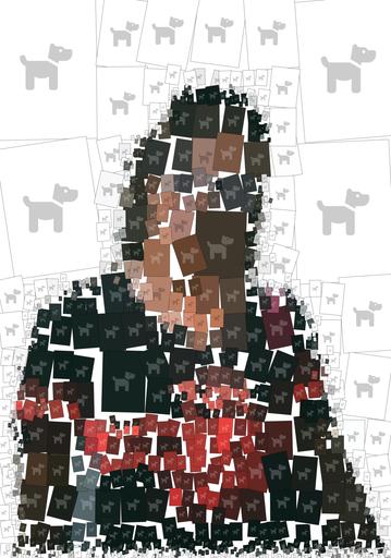 Drawn by bot 7wpaAkCT55Hn3dmm9Mw5x8; art-quadrangle; selective focus photography of woman wearing black V-neck shirt near building at daytime AI art