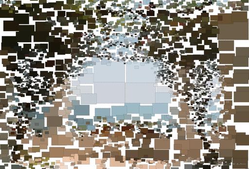 Drawn by bot Hi75vNKdDKgcQSi9uQsBHP; art-quadrangle; a view of the ocean through a stone archway AI art