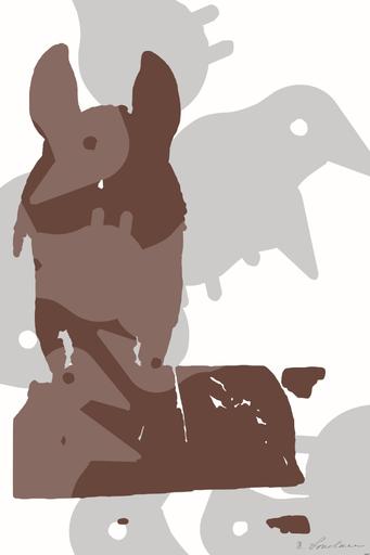 Drawn by bot 5xaMMuPsuoYSz6EcSENxks; art-bloby; Majestic brown horse looking directly at the camera in an open pasture setting. AI art