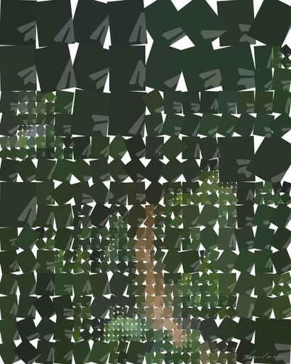 Drawn by bot VmjDNasn6qSTAa3UprhDjE; art-quadrangle; brown soil pathway between green leaf trees in aerial photography during daytime AI art
