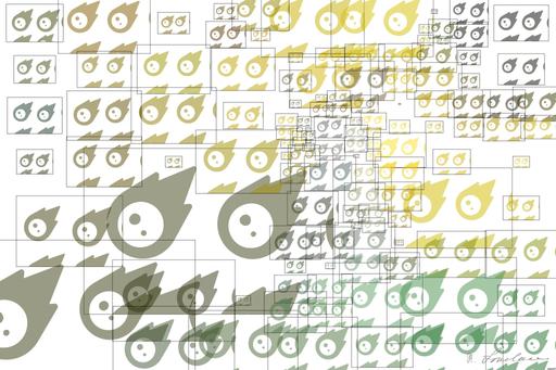 Drawn by bot RH957zqP5Npfypr76hycUc; art-quadrangle; A cute wild rabbit peering from the grass with a vibrant yellow backdrop, epitomizing summer wildlife. AI art