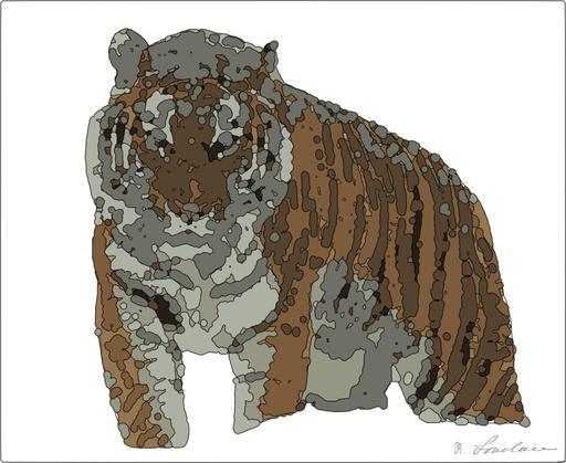 Drawn by bot Xa9rbopybVv8EqG2YsMaX8; art-bloby; A powerful tiger confidently prowls through a snow-covered landscape, embodying the essence of wildlife in winter. AI art