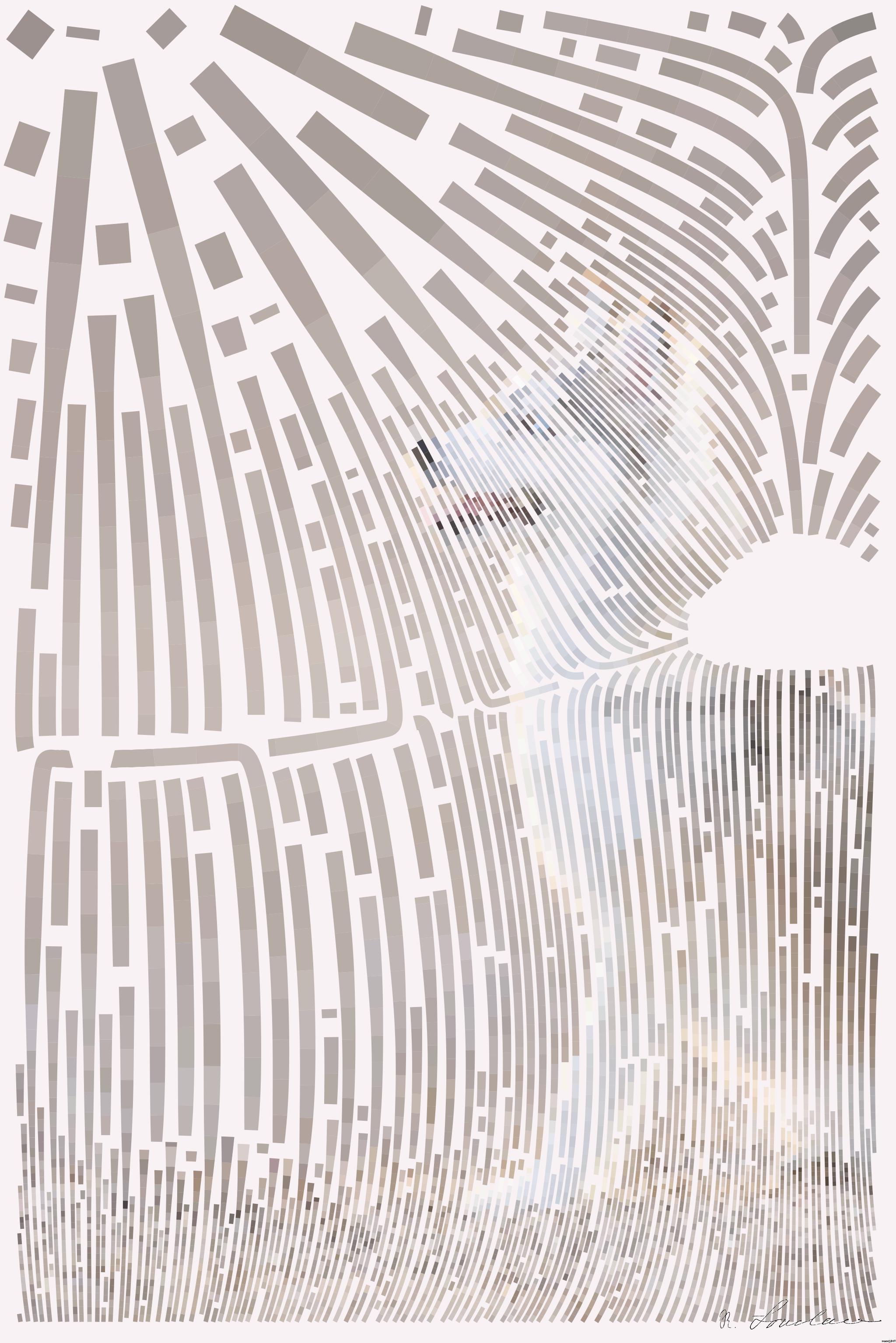 Drawn by bot N2NdxvDjmCFSPe2pWeawdU; art-flowy; a dog sitting on the ground with its mouth open AI Art