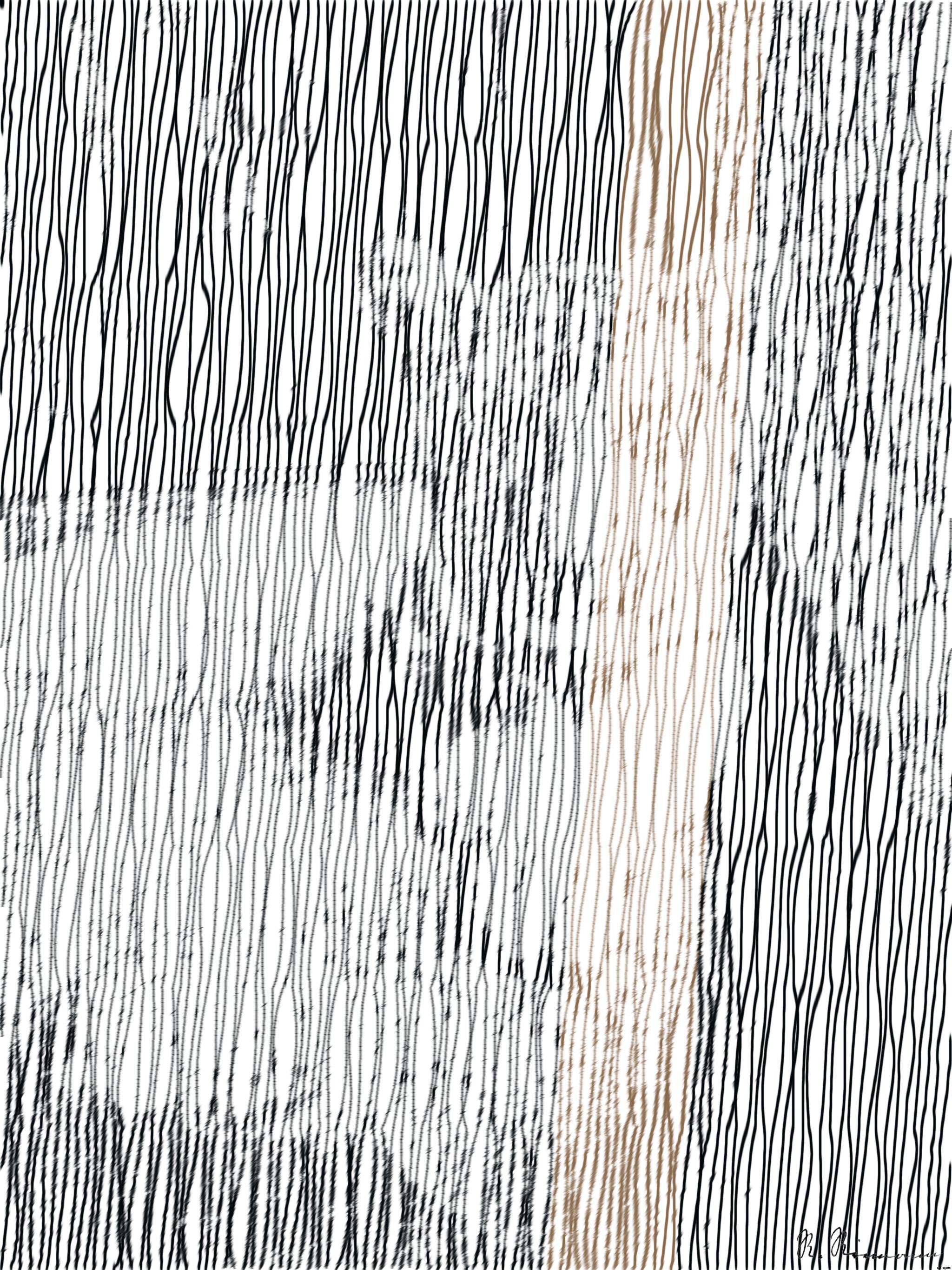Drawn from photo on Unsplash: Tiger beside cage AI Art