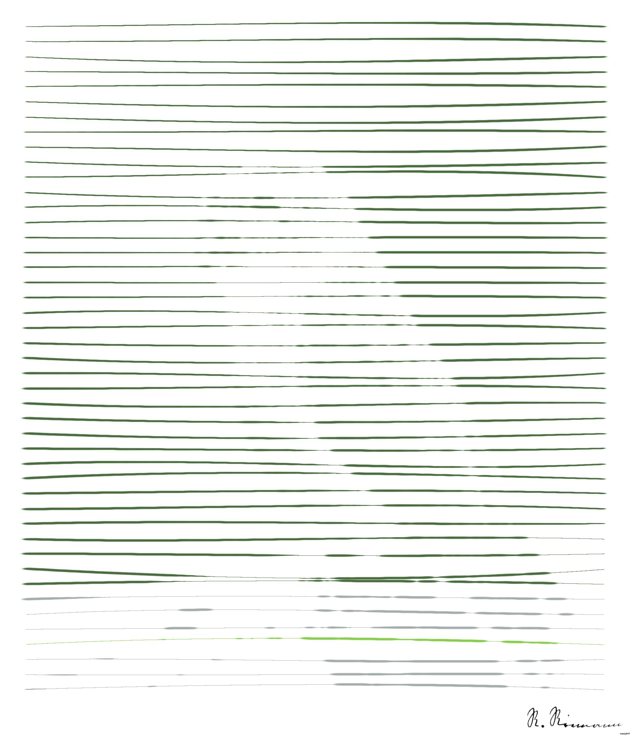 Drawn by bot 4QjsqVhuqczDbgvjRb5Df2; art-linewidth; A vibrant green parrot with colorful plumage perched on a branch in a tropical setting. AI Art