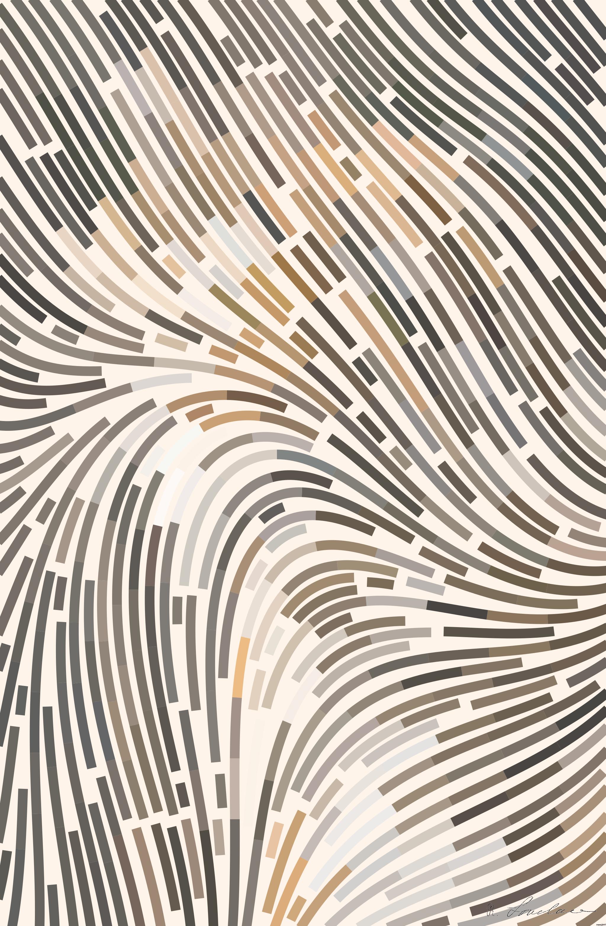 Drawn by bot CKmyueyPEzUDDQxQHPmT8p; art-flowy; Close-up portrait of a Bengal tiger showcasing its fierce and majestic presence. AI Art