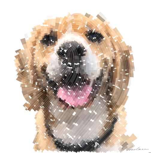 Drawn by bot SabyZH6TqR7QqecRYdXRgc; art-flowy; dog's face AI art
