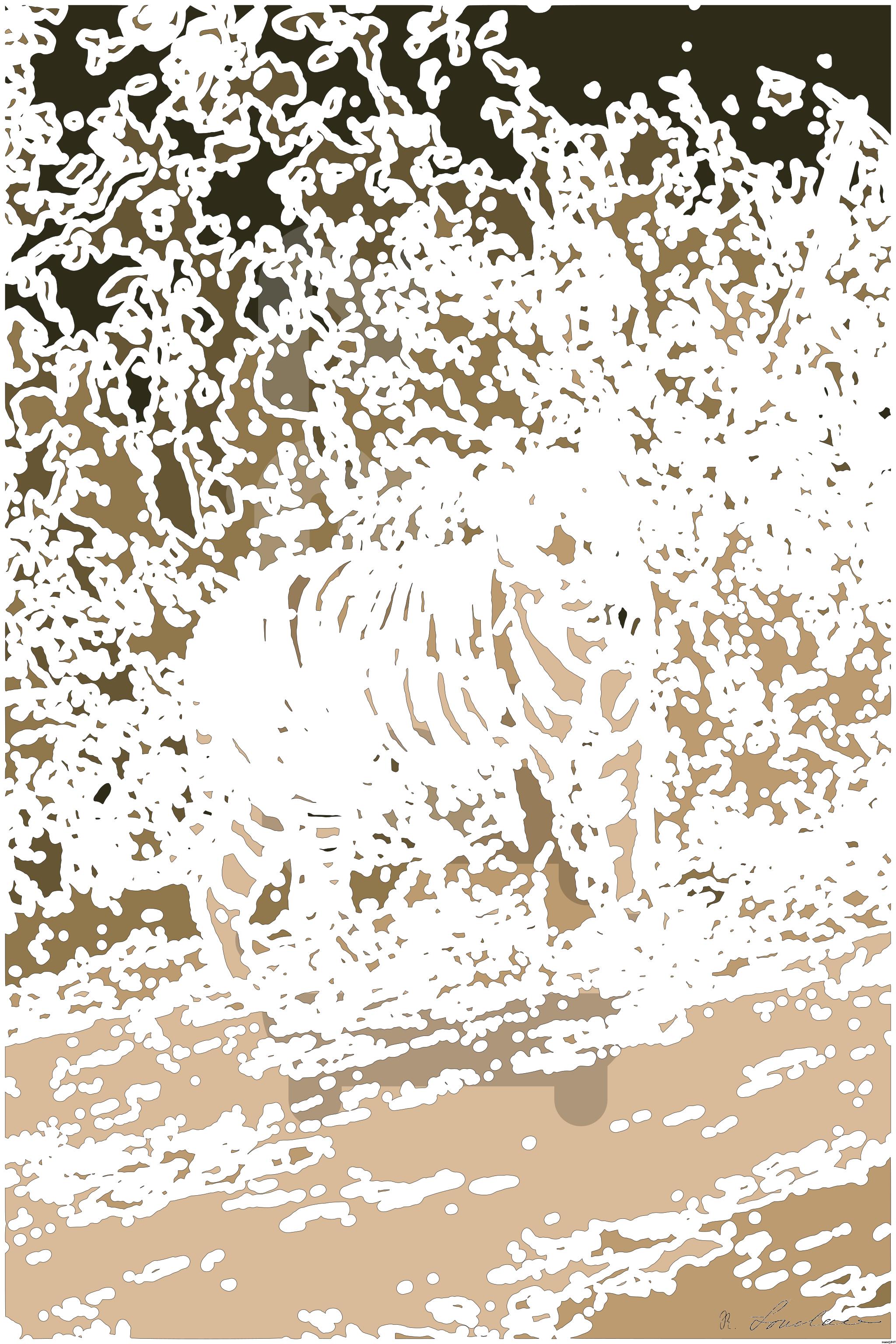 Drawn by bot iE37rnCaQHZwNtCsQavgMc; art-bloby; a tiger walking on a dirt path AI Art