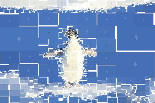 Drawn by bot MjvwbnSeS6v6sB9ufwjCYS; art-quadrangle; Adélie penguin standing on ice in Antarctica, showcasing its natural winter habitat. AI art