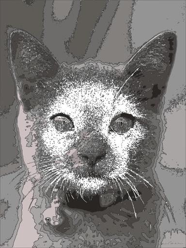 Drawn by bot aeuqQpcpY6JVHeuvgj8NNx; art-bloby; gray Russian short hair kitten with collar AI art