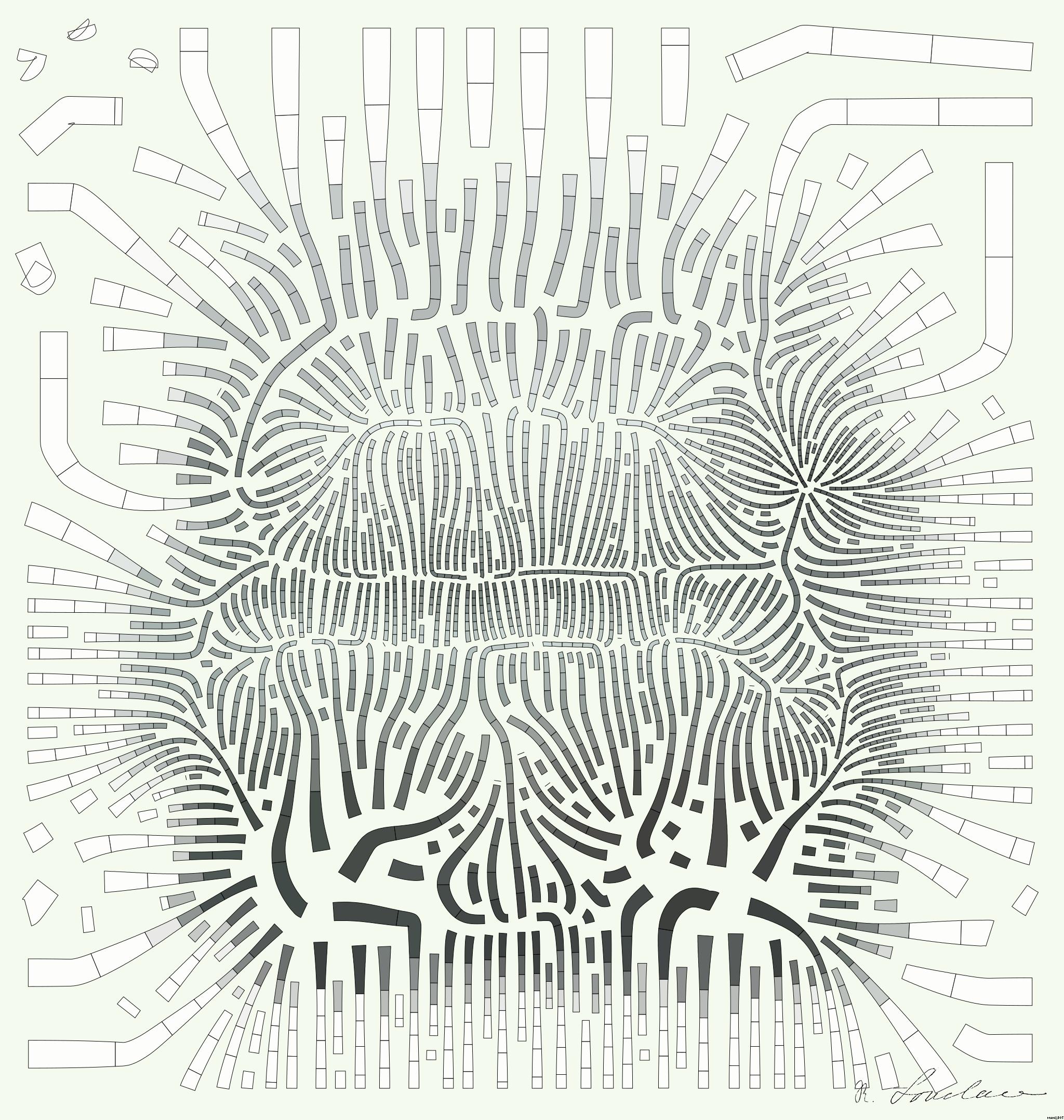 Drawn by bot GuYRLCVwHs8rCZpWYXBG8N; art-flowy; gray concrete building near body of water under gray and white sky AI Art