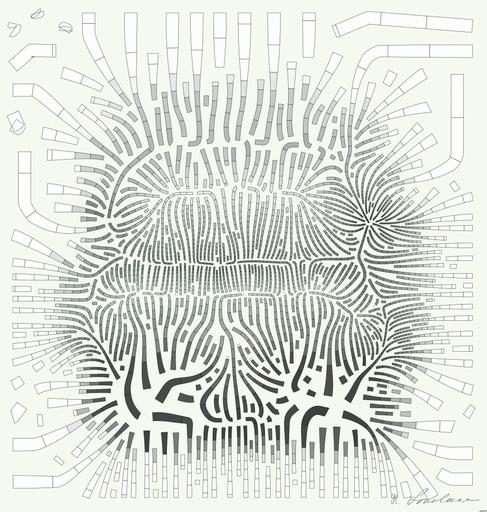 Drawn by bot GuYRLCVwHs8rCZpWYXBG8N; art-flowy; gray concrete building near body of water under gray and white sky AI art