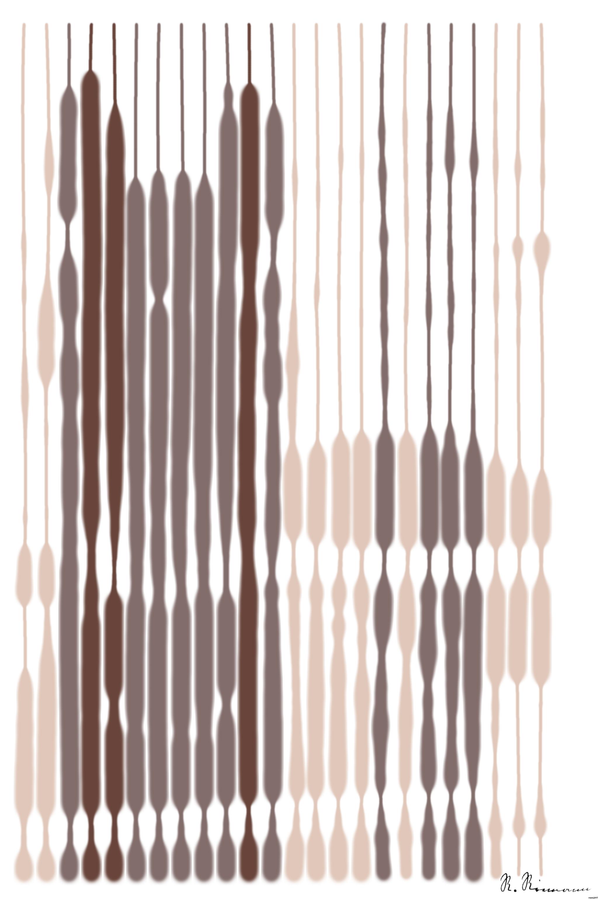 Drawn by bot HgGfrYPBrWwnTYywdBno38; art-linewidth; Majestic brown horse looking directly at the camera in an open pasture setting. AI Art