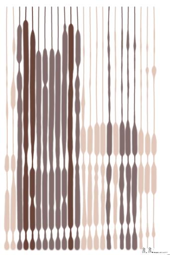 Drawn by bot HgGfrYPBrWwnTYywdBno38; art-linewidth; Majestic brown horse looking directly at the camera in an open pasture setting. AI art