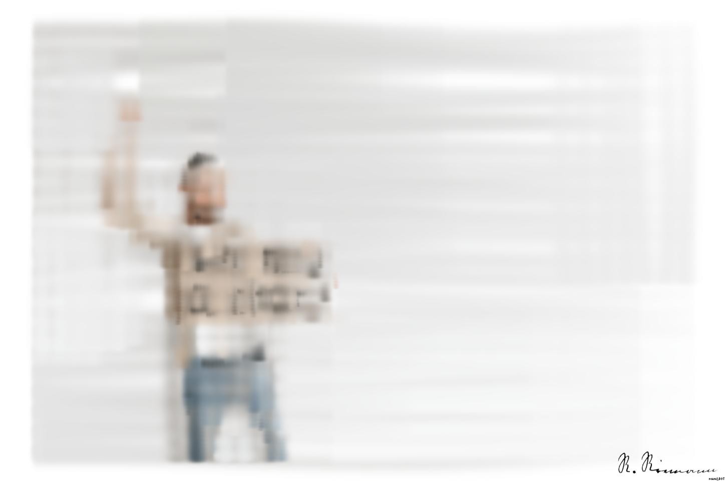Drawn by bot iV6iUitDXdqKP4LGpYbmNo; art-primitive-paintbrush-ii; Man holding a 'We Need a Change' sign with raised fist, isolated background. AI Art