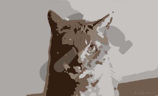 Drawn by bot DoS9JRTxJiKqpR3rejvHj3; art-bloby; a close up of a cat with its mouth open AI art