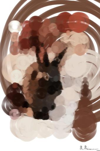 Drawn by bot hLpZe5YnJUji6n6jBoMJ49; art-primitive-paintbrush-ii; brown rabbit on white textile AI art