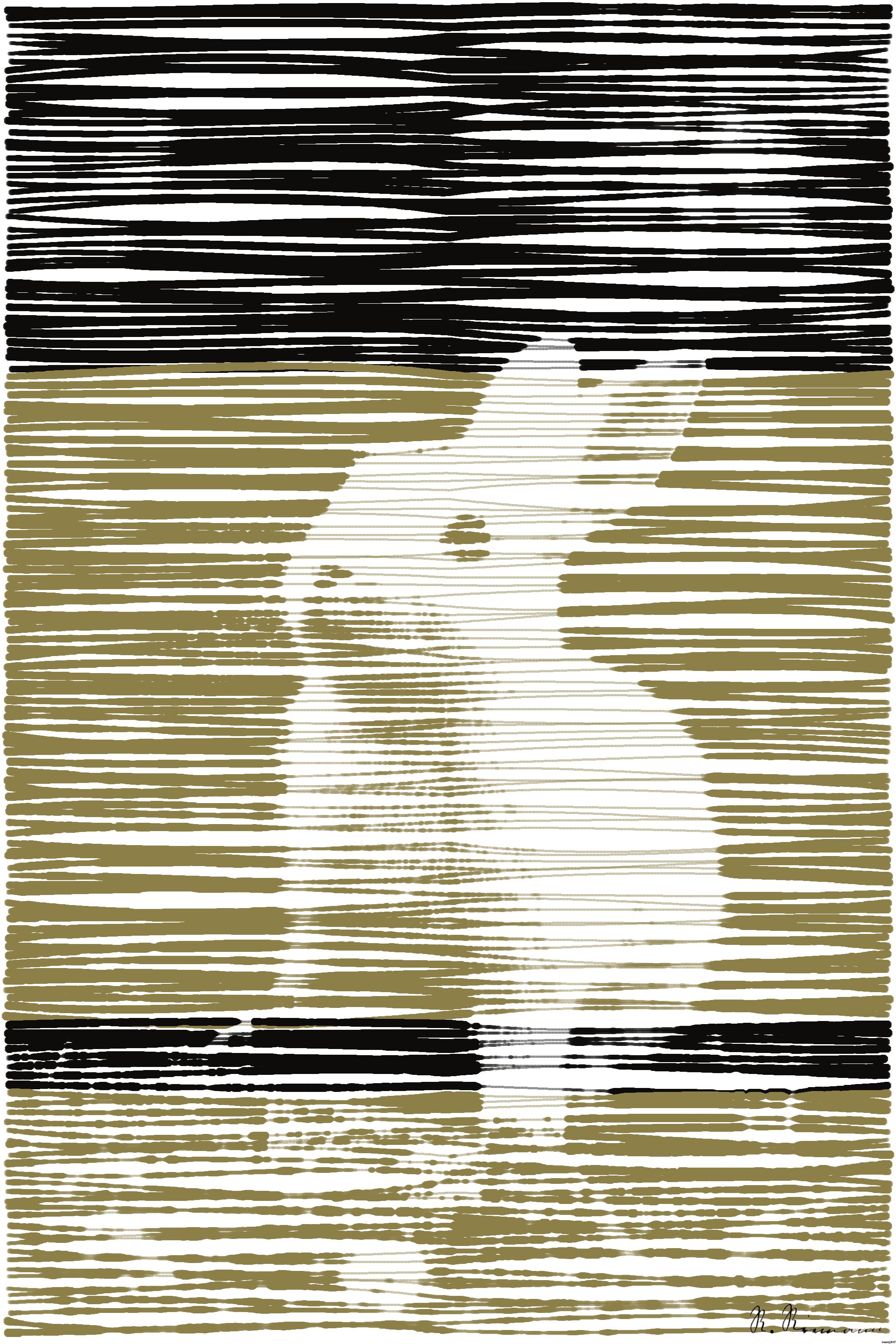 Drawn by bot EfzF6gudahiFV9WS66vNsA; art-linewidth; Charming white rabbit sitting on grass with plants in a serene outdoor environment. AI Art