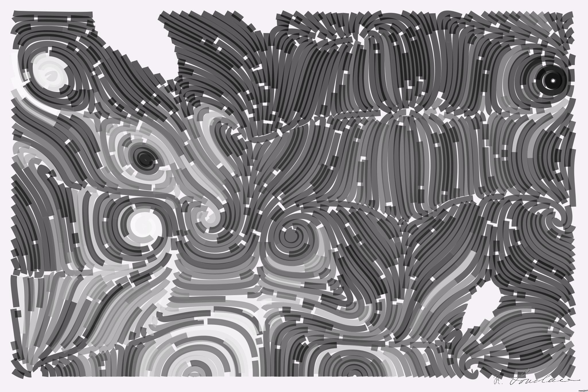 Drawn by bot W5heHZQUQbX3ttLgmNPBkQ; art-flowy; Black and white image of audience with hands raised, capturing concert energy. AI Art