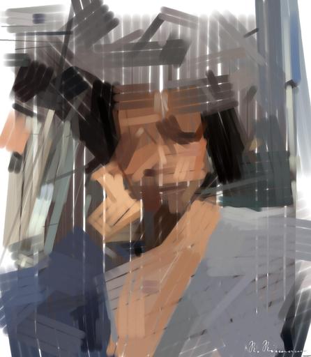 Drawn by bot UcjbQToffAC4AhgUzKNPZX; art-primitive-paintbrush-ii; artwork for redditgetsdrawnbybot AI art