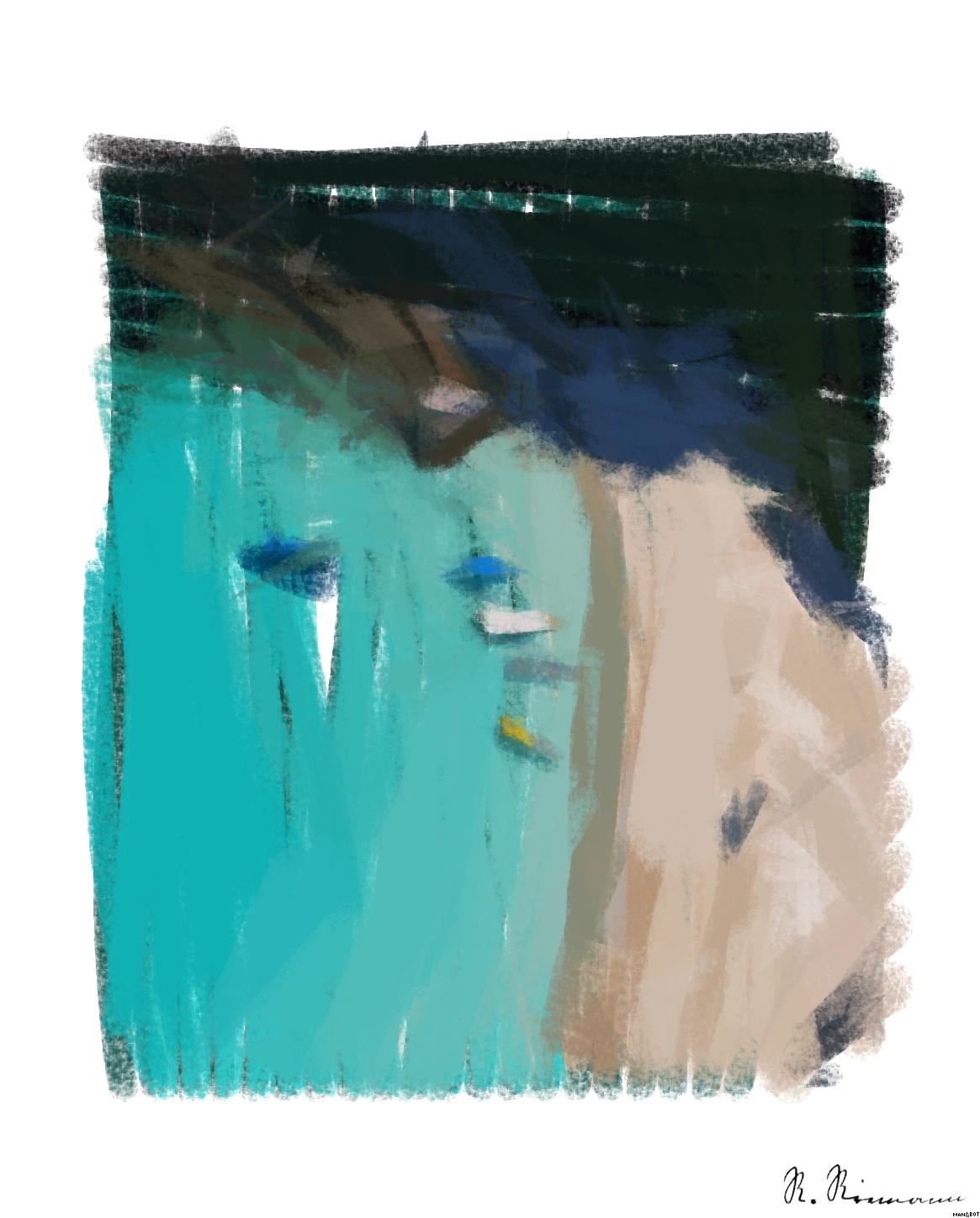 Drawn by bot kzUjMDrJVpFcWCddUwRVJd; art-primitive-paintbrush-ii; aerial view photography of boats on seashore AI Art