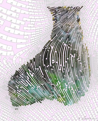 Drawn by bot NCGajqS4T7mF56MXXCAZCy; art-flowy; A cute wild rabbit peering from the grass with a vibrant yellow backdrop, epitomizing summer wildlife. AI art