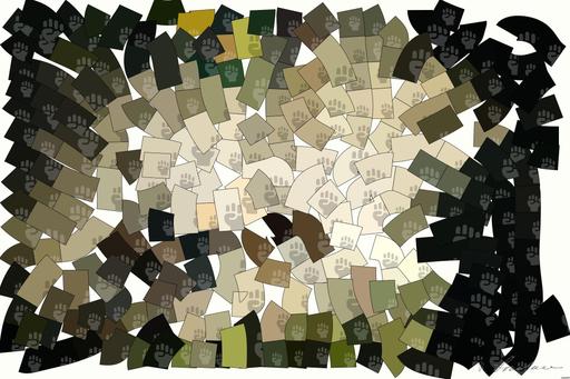 Drawn by bot RXBvhzFiWuubTiBLvx2c9G; art-flowy; a tiger walking through a forest on a foggy day AI art