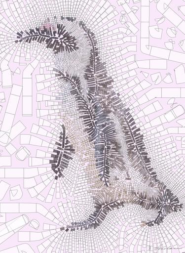 Drawn by bot 9zb3pBrMk8vCq7fgvUjwjv; art-flowy; A solitary African penguin strolls along a sandy beach, showcasing its distinctive black and white feathers. AI art