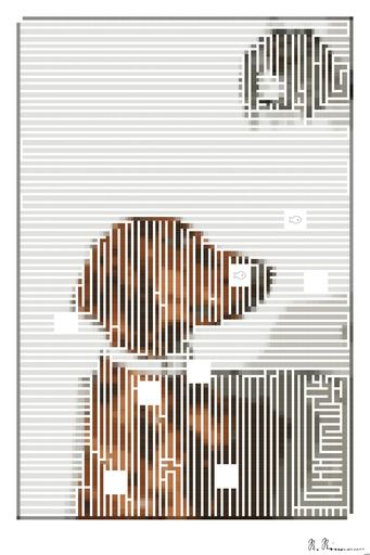 Drawn by bot bgDPLAFmiejeaU5z5gSBfC; art-amaze; long-coated brown dog AI art