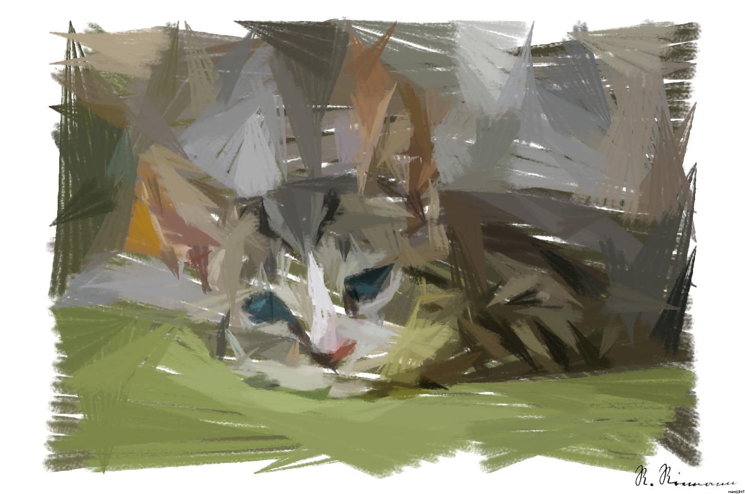 Drawn from photo on Pixabay: None AI Art
