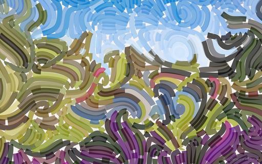 Drawn by bot EX9dF2AzhK6JpiTcqVX55f; art-flowy; A beautiful spring garden landscape featuring vibrant pink flowers, a serene river, and a picturesque bridge. AI art