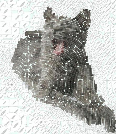 Drawn by bot JJRQVvkp5MhzCP77fjeJtA; art-flowy; brown cat on white snow AI art