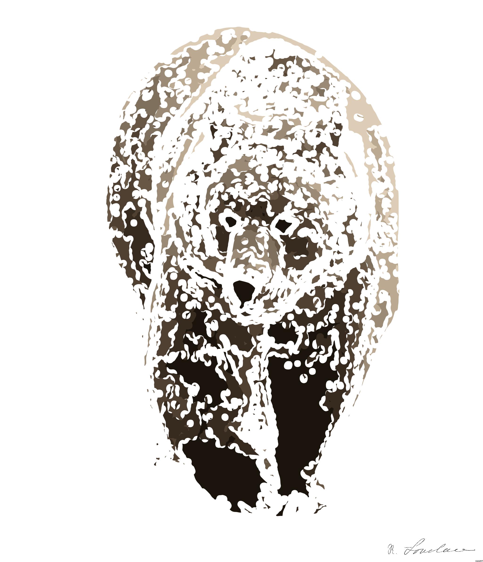 Drawn by bot B3g26gBNLuZrmULEuD3ChF; art-bloby; brown bear walking on brown field during daytime AI Art