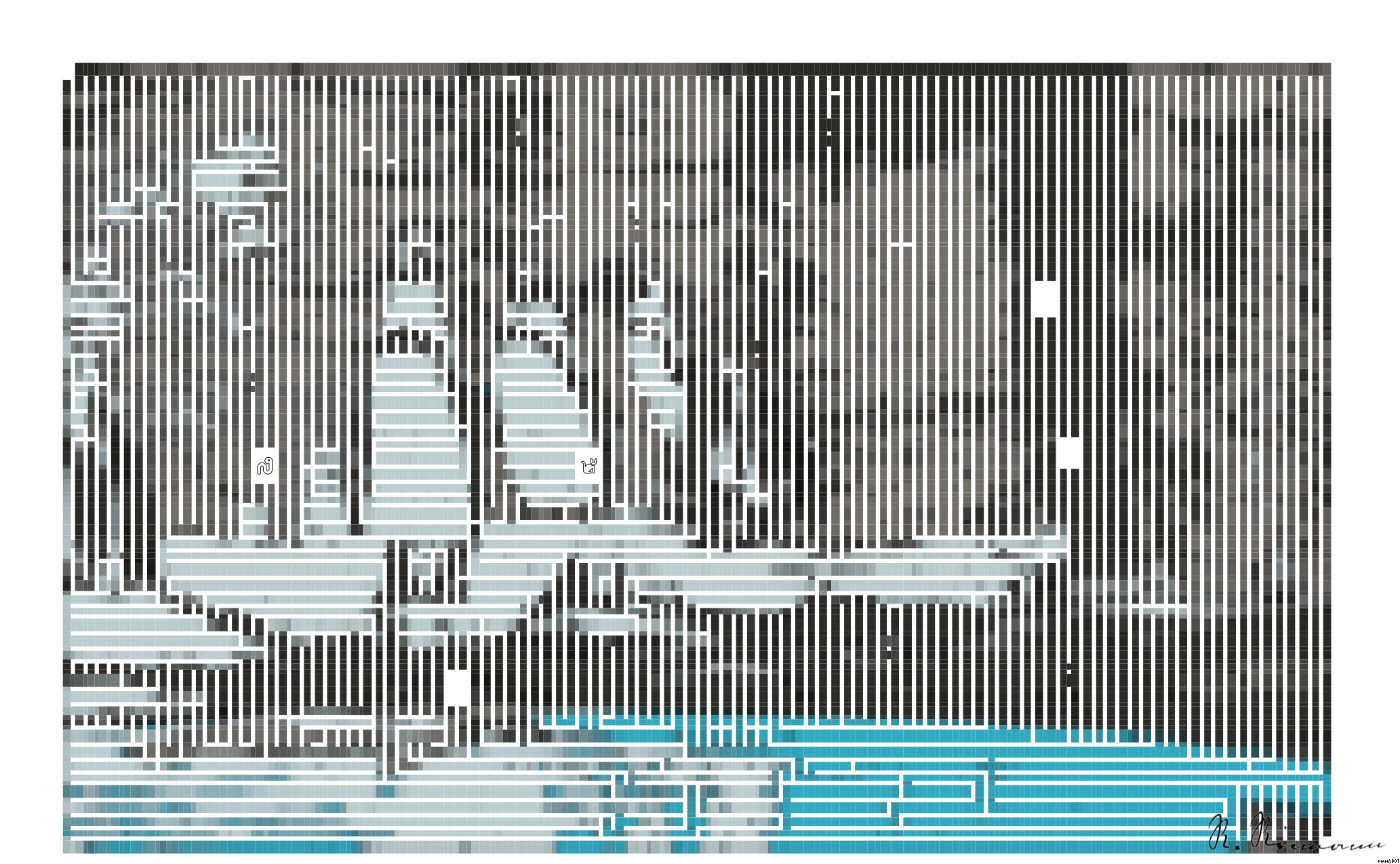 Drawn by bot Tg9u5syadmoPLz985r3pRr; art-amaze; Group of Humboldt penguins gathering on rocks near the water's edge in a zoo setting. AI Art
