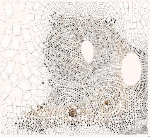 Drawn by bot 5mmsGZKDfwXYiEBsVXBYCk; art-flowy; Close-up portrait of a Bengal tiger showcasing its fierce gaze and striking stripes in a dramatic setting. AI art