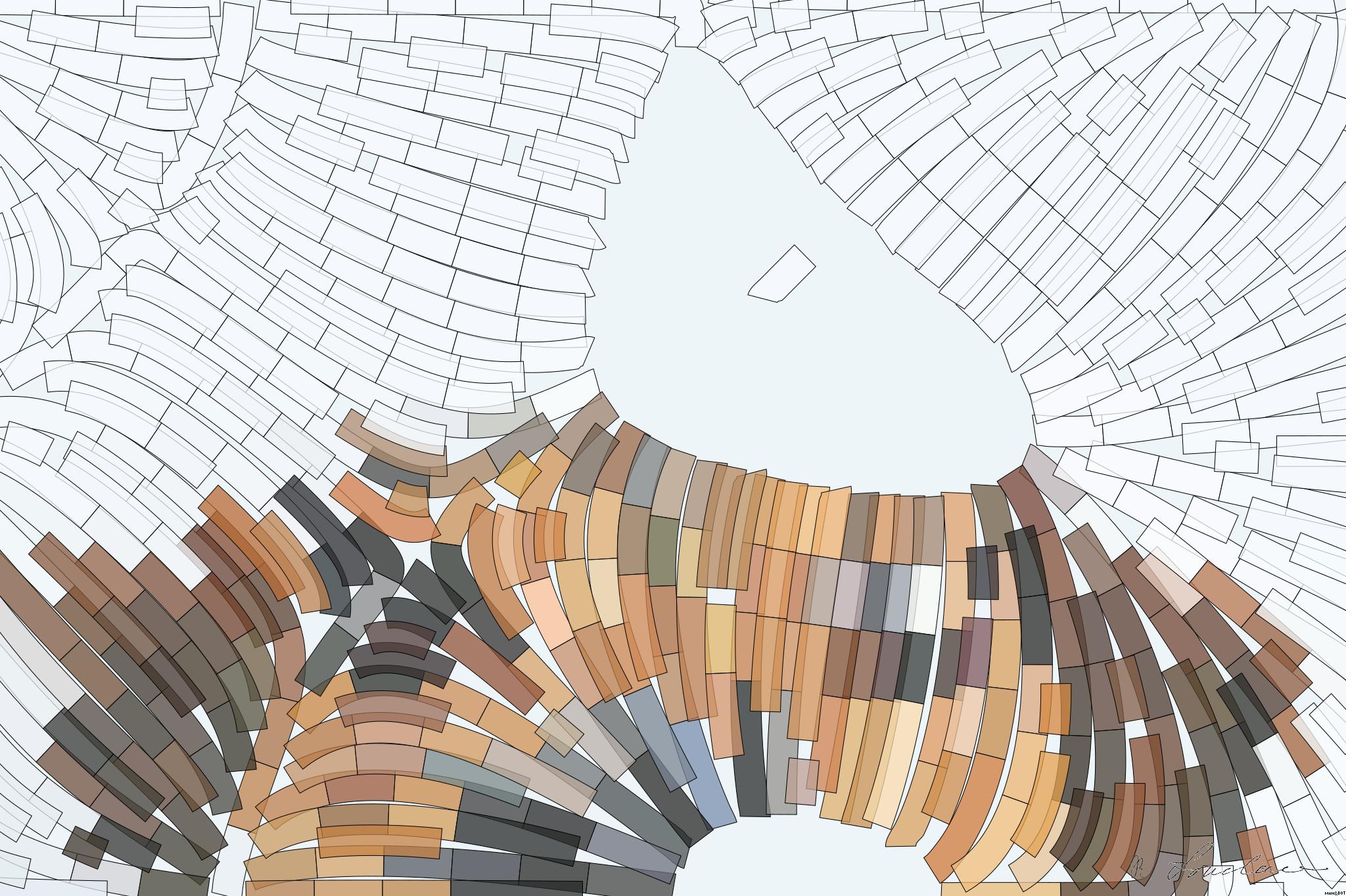 Drawn by bot MzyckaZY7dw83BJLYqiEpm; art-flowy; Adorable close-up of a brown dog's face with a curious expression and focus on its eyes and nose. AI Art