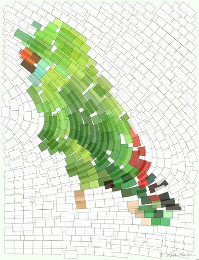 Drawn by bot RKHnYXcUrLEr3kofyNkkED; art-flowy; A vibrant green parrot with colorful plumage perched on a branch in a tropical setting. AI art