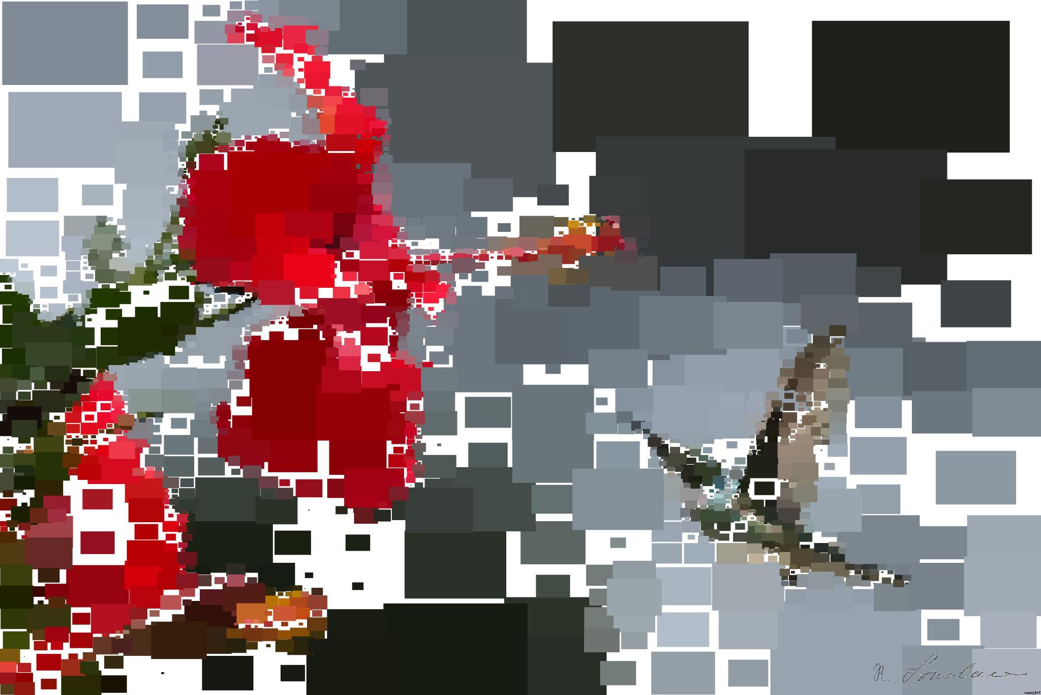 Drawn by bot c7tamdxoRHv2RWXDzx5fke; art-quadrangle; A hummingbird hovers gracefully near a blooming red hibiscus, showcasing nature's delicate beauty. AI Art